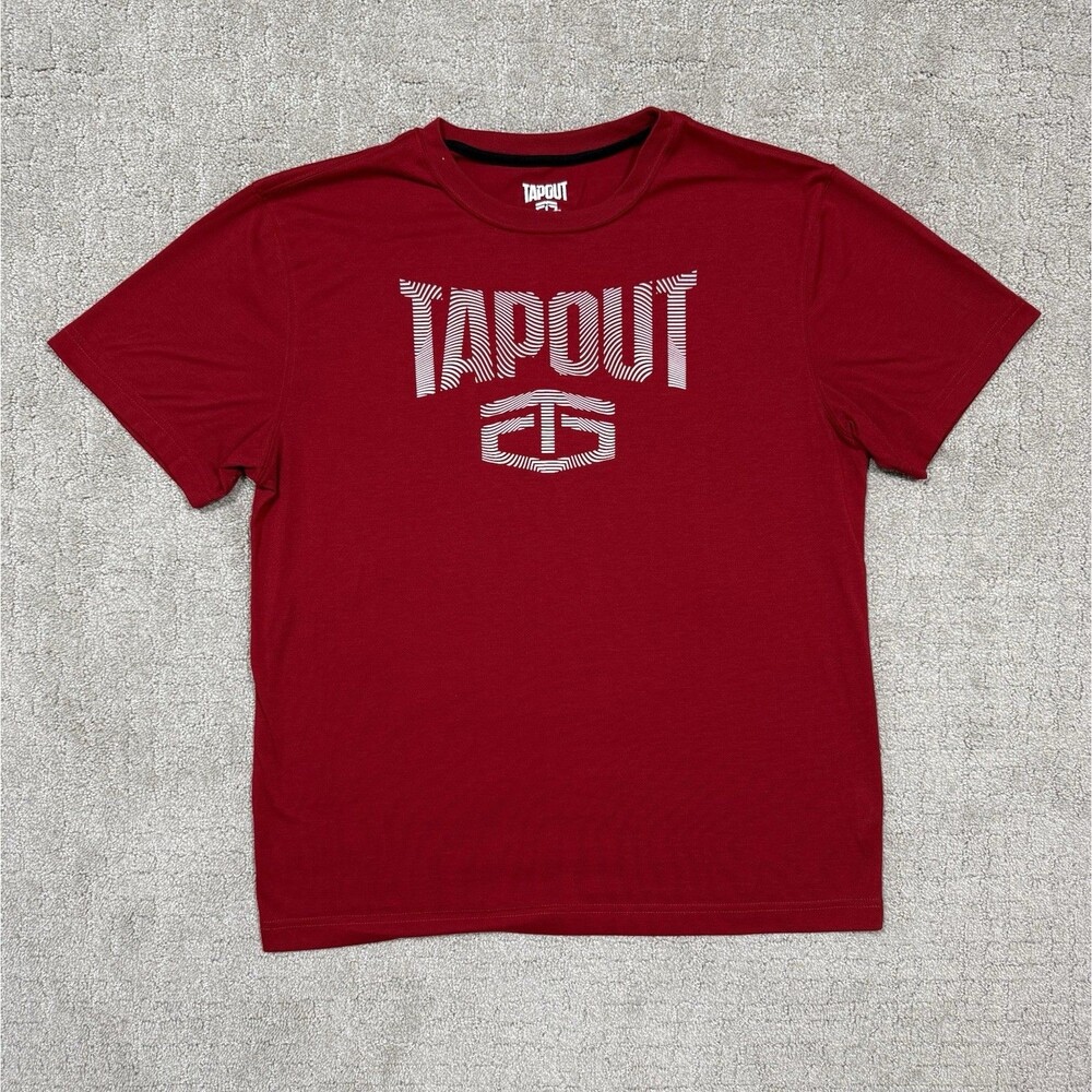 Tapout Men’s Medium Red Graphic T-Shirt MMA Athletic Logo Short Sleeve Crew Neck
